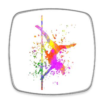 Pole Dance Bar Fitness Women Pole Dance - Square fridge magnet - white - Front