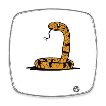 Funny Cartoon Snake - Square fridge magnet - white - Front