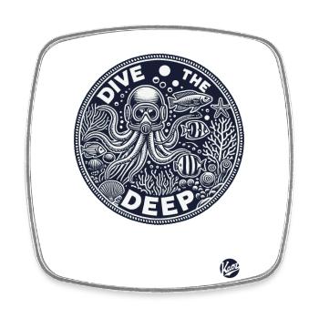 Tiefsee Design "Tauche in die Tiefe" Unterwasser - Viereckiger Kühlschrankmagnet - Weiß - Vorne