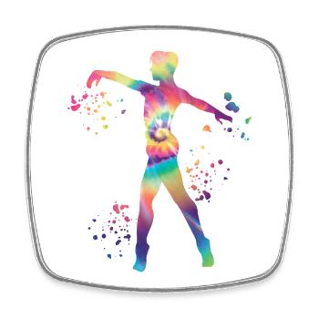 Ballet Dancer Colorsplash Man Ballerino - Square fridge magnet - white - Front