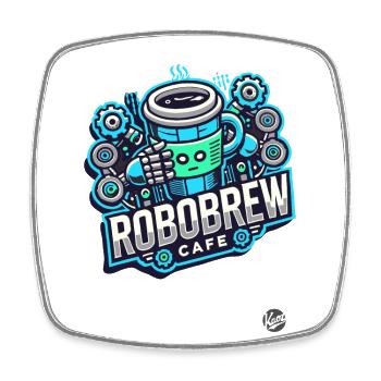 Nerd’s Finest Robo Brew Coffee Design - Magnet carré - blanc - Devant