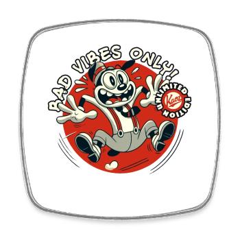 Bad Vibes Only, Vintage 1920er old school Cartoon - Viereckiger Kühlschrankmagnet - Weiß - Vorne