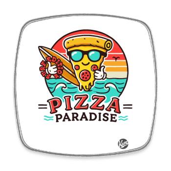 Ein Stück Pizza-Paradies für Surfer - Viereckiger Kühlschrankmagnet - Weiß - Vorne
