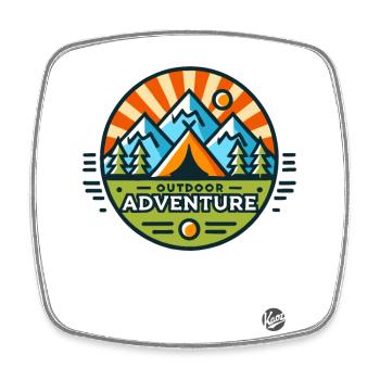Outdoor Abenteuer Berge Zelt Camping - Viereckiger Kühlschrankmagnet - Weiß - Vorne