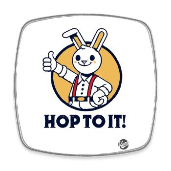 Daumen Hoch Hase - Los Geht’s! - Viereckiger Kühlschrankmagnet - Weiß - Vorne