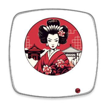 Edo Geisha – L’élégance japonaise - Magnet carré - blanc - Devant