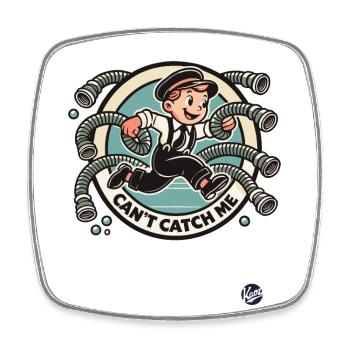 Retro Tube Boy – Can't Catch Me - Viereckiger Kühlschrankmagnet - Weiß - Vorne