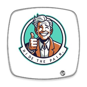 Thumbs up and hide the pain - Square fridge magnet - white - Front