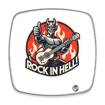 Guitariste diabolique – Rock in Hell - Magnet carré - blanc - Devant