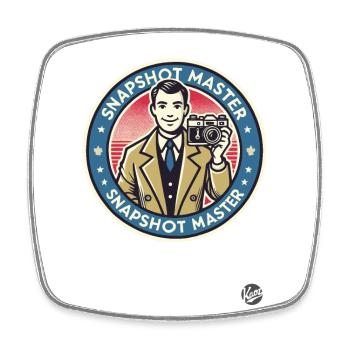 Retro Photographer: The Snapshot Master - Square fridge magnet - white - Front