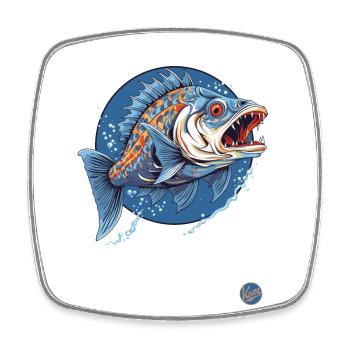Le poisson monstre effrayant - Magnet carré - blanc - Devant