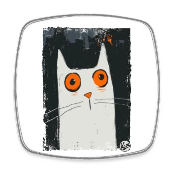 The Art of Surprise – A Cat - Square fridge magnet - white - Front