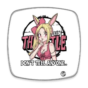 Bunny Cartoon Girl – The Side Hustle - Square fridge magnet - white - Front