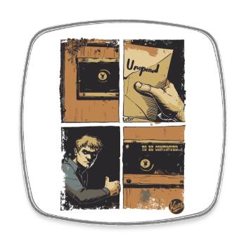 La lettre : une bande dessinée - Magnet carré - blanc - Devant