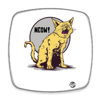 Die nervige jammernde Katze nervt - Viereckiger Kühlschrankmagnet - Weiß - Vorne