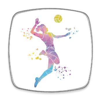 Volleyballspieler Kinder Beachvolleyball - Viereckiger Kühlschrankmagnet - Weiß - Vorne