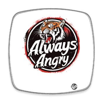 Tiger toujours en colère - Magnet carré - blanc - Devant