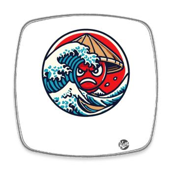 Kanagawa Wahnsinn Japan - Viereckiger Kühlschrankmagnet - Weiß - Vorne