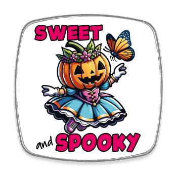 Cute Halloween Princess with Butterfly - Square fridge magnet - white - Front