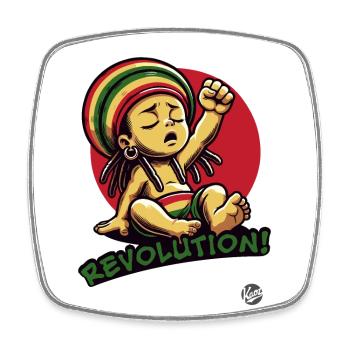 Reggae Baby for Rastafari Revolution - Square fridge magnet - white - Front