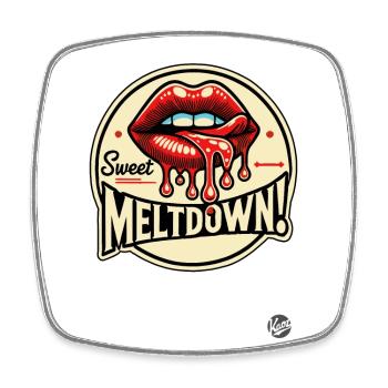 Süßer Kuss Lippen Meltdown - Viereckiger Kühlschrankmagnet - Weiß - Vorne