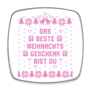 Das beste Weihnachtsgeschenk bist Du - Weihnachten - Viereckiger Kühlschrankmagnet - Weiß - Vorne