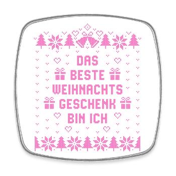 Das beste Weihnachtsgeschenk bin ich - Weihnachten - Viereckiger Kühlschrankmagnet - Weiß - Vorne