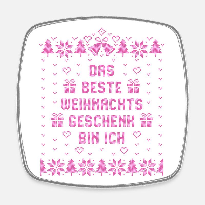 Das beste Weihnachtsgeschenk bin ich - Weihnachten - Viereckiger Kühlschrankmagnet - Weiß