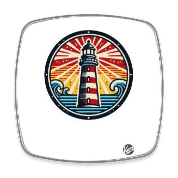 Le magnifique phare - Magnet carré - blanc - Devant