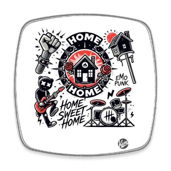 Home sweet home for anarchy emo punks - Square fridge magnet - white - Front