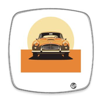 Minimalist Classic Car Design - Square fridge magnet - white - Front