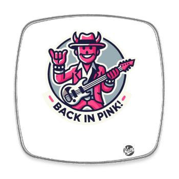 Rock Musik Gitarrist ist zurück in Pink - Viereckiger Kühlschrankmagnet - Weiß - Vorne
