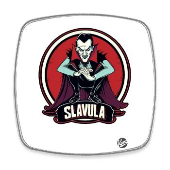 Slav Dracula: Slavula Gopnik Vampir - Viereckiger Kühlschrankmagnet - Weiß - Vorne