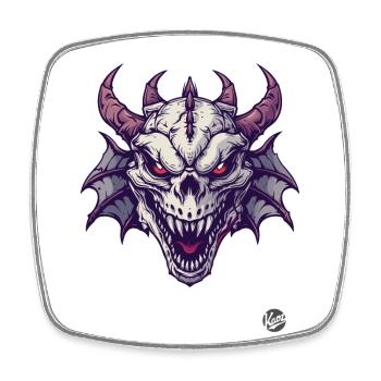 The horror of the skull dragon - Square fridge magnet - white - Front