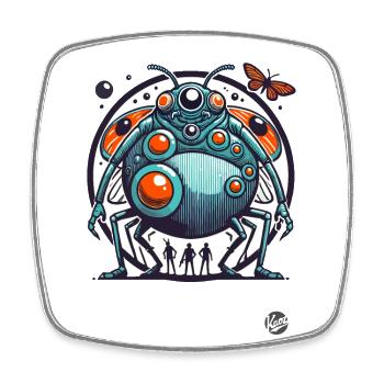 Roi des insectes - Magnet carré - blanc - Devant