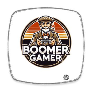 Grandpa Boomer Gamer - Square fridge magnet - white - Front
