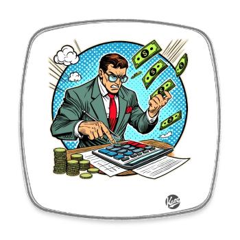 Superhero Accountant - Square fridge magnet - white - Front