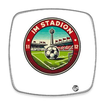 Aujourd’hui de nouveau dans le stade de football - Magnet carré - blanc - Devant