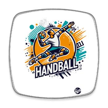 Handball - Magnet carré - blanc - Devant