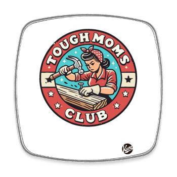 Hammer auf die Nägel, Starke Mütter Club - Viereckiger Kühlschrankmagnet - Weiß - Vorne