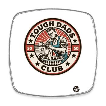 Laundry day in the club of strong fathers - Square fridge magnet - white - Front