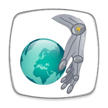 Space: Alien reaches for world domination - Square fridge magnet - white - Front