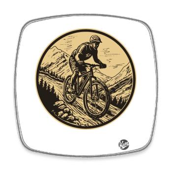Mountain biking - Square fridge magnet - white - Front