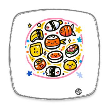 Le paradis des sushis - Magnet carré - blanc - Devant