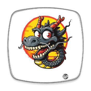 Dragon de dessin animé drôle - Magnet carré - blanc - Devant