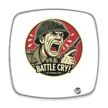 Let freedom resound with a battle cry - Square fridge magnet - white - Front