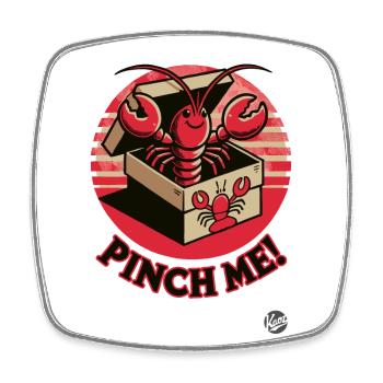 Pincement autorisé, Petit homard heureux - Magnet carré - blanc - Devant