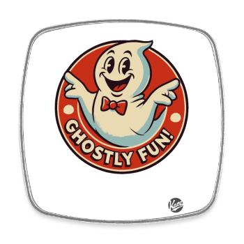 Ghost fun with this little ghost - Square fridge magnet - white - Front