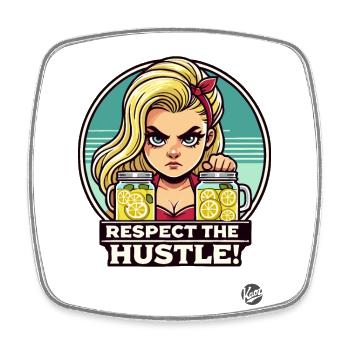 Respektiere Hustle, Limonaden Verkauf Cheerleader - Viereckiger Kühlschrankmagnet - Weiß - Vorne