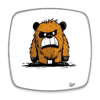 Lustiger Sasquatch Bigfoot Yeti - Viereckiger Kühlschrankmagnet - Weiß - Vorne